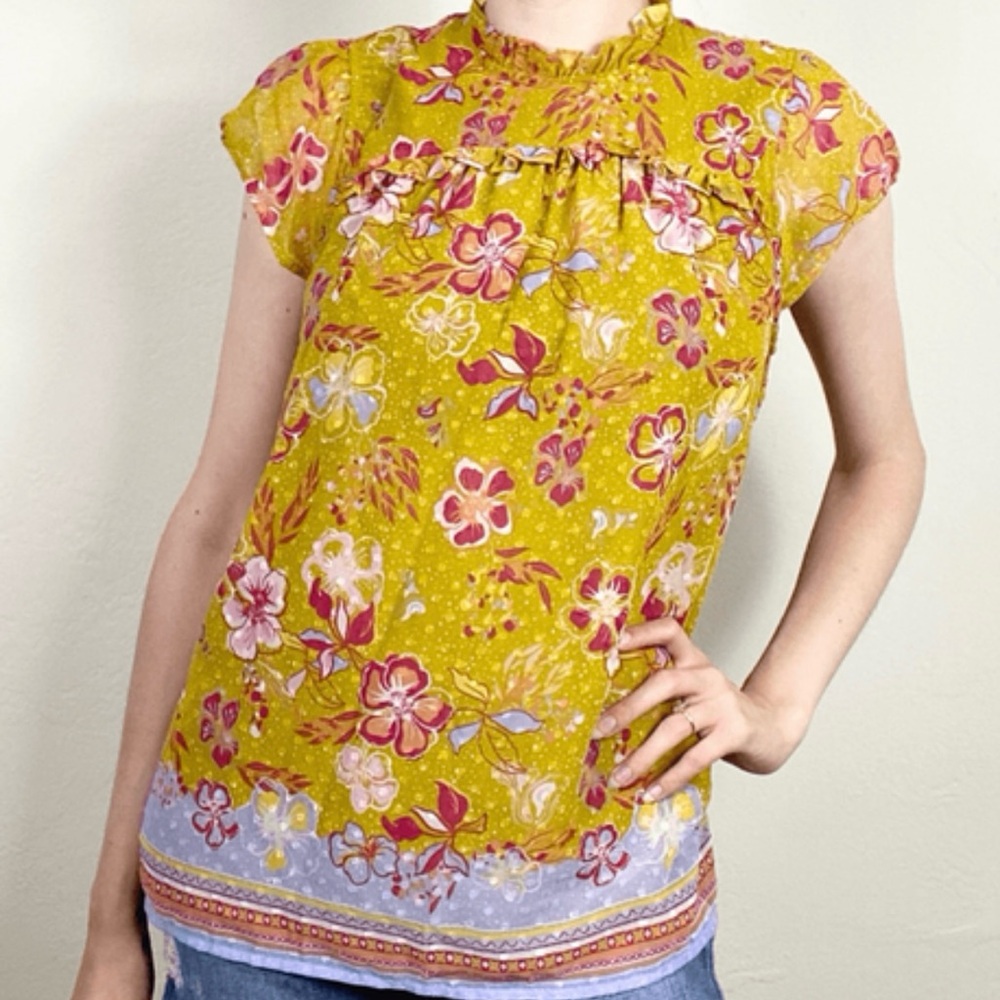 Joie Yellow Floral Blouse